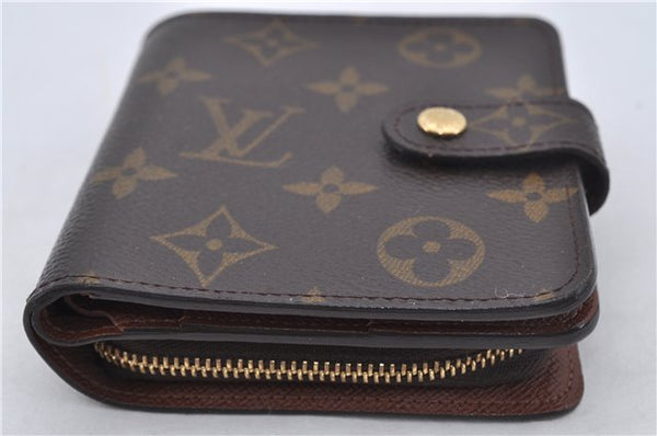 Authentic Louis Vuitton Monogram Compact Zip Bifold Wallet Purse M61667 LV 7211E