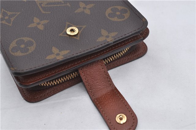 Authentic Louis Vuitton Monogram Compact Zip Bifold Wallet Purse M61667 LV 7211E