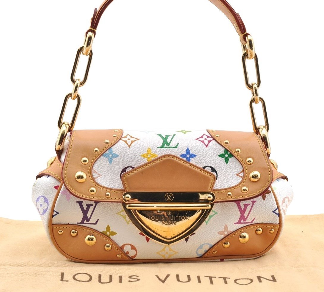 Auth Louis Vuitton Monogram Multicolor Marilyn Shoulder Bag M40127 White 7211I