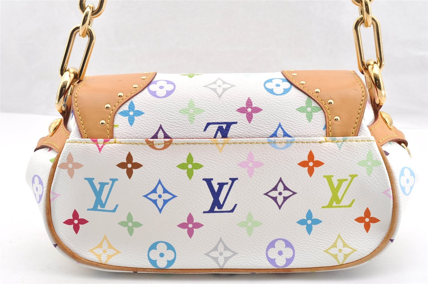 Auth Louis Vuitton Monogram Multicolor Marilyn Shoulder Bag M40127 White 7211I