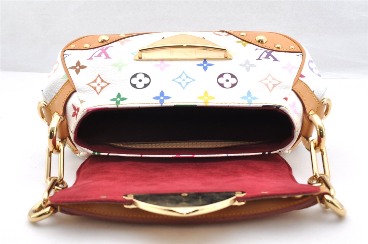 Auth Louis Vuitton Monogram Multicolor Marilyn Shoulder Bag M40127 White 7211I