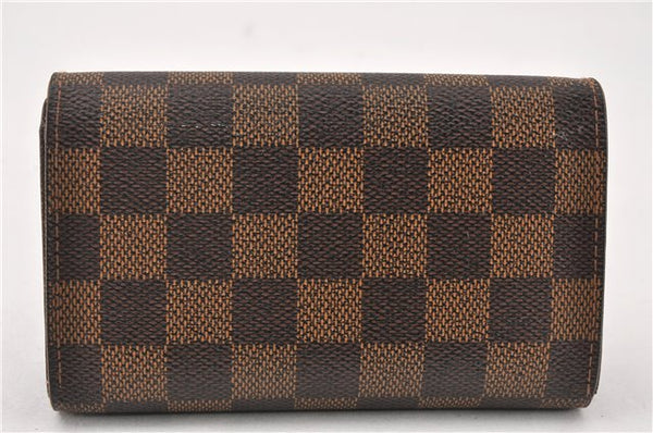 Authentic Louis Vuitton Damier Portefeuille Tresor Wallet Purse N61736 LV 7212F