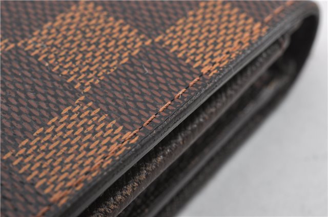 Authentic Louis Vuitton Damier Portefeuille Tresor Wallet Purse N61736 LV 7212F