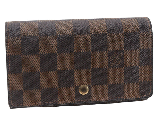 Auth Louis Vuitton Damier Porte Monnaie Billets Tresor Wallet N61730 LV 7213D