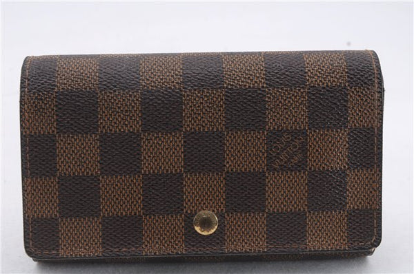 Auth Louis Vuitton Damier Porte Monnaie Billets Tresor Wallet N61730 LV 7213D