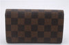 Auth Louis Vuitton Damier Porte Monnaie Billets Tresor Wallet N61730 LV 7213D