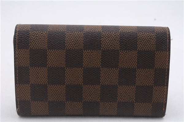 Auth Louis Vuitton Damier Porte Monnaie Billets Tresor Wallet N61730 LV 7213D