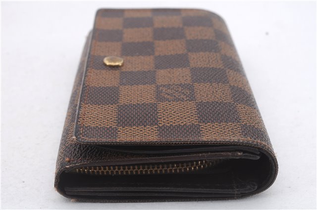Auth Louis Vuitton Damier Porte Monnaie Billets Tresor Wallet N61730 LV 7213D