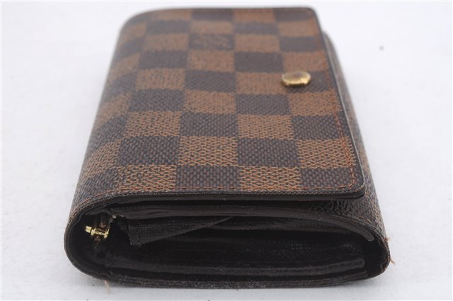 Auth Louis Vuitton Damier Porte Monnaie Billets Tresor Wallet N61730 LV 7213D