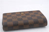 Auth Louis Vuitton Damier Porte Monnaie Billets Tresor Wallet N61730 LV 7213D