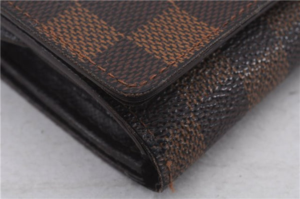 Auth Louis Vuitton Damier Porte Monnaie Billets Tresor Wallet N61730 LV 7213D