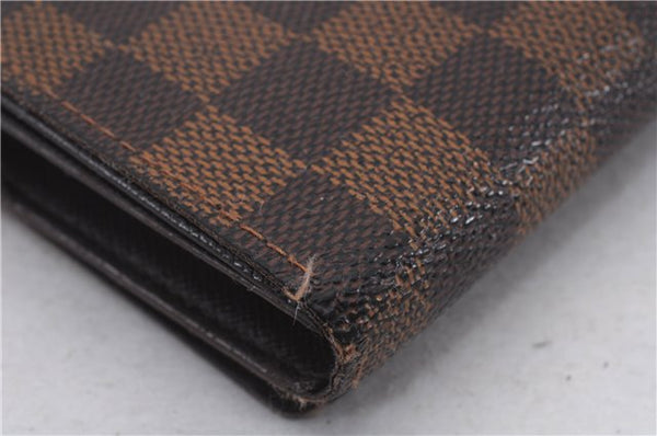 Auth Louis Vuitton Damier Porte Monnaie Billets Tresor Wallet N61730 LV 7213D
