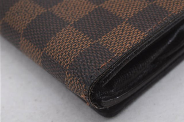 Auth Louis Vuitton Damier Porte Monnaie Billets Tresor Wallet N61730 LV 7213D