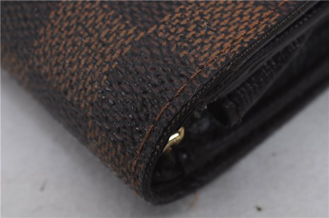 Auth Louis Vuitton Damier Porte Monnaie Billets Tresor Wallet N61730 LV 7213D