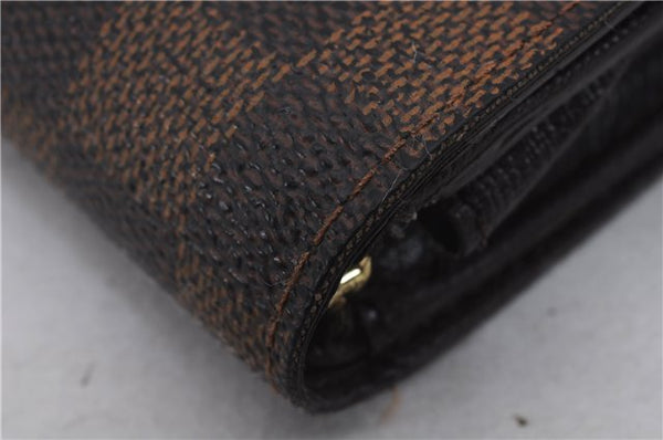 Auth Louis Vuitton Damier Porte Monnaie Billets Tresor Wallet N61730 LV 7213D
