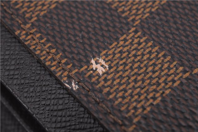 Auth Louis Vuitton Damier Porte Monnaie Billets Tresor Wallet N61730 LV 7213D