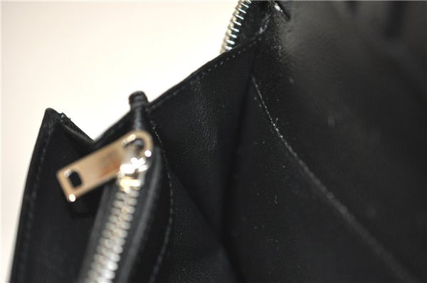 Authentic SAINT LAURENT Zip Long Wallet Purse Leather 328558 Black Box 7214F
