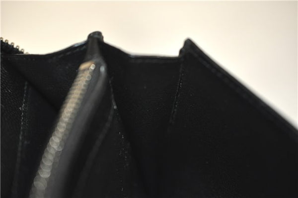 Authentic SAINT LAURENT Zip Long Wallet Purse Leather 328558 Black Box 7214F