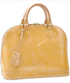 Authentic Louis Vuitton Vernis Alma PM Hand Bag Purse Yellow LV 7216E