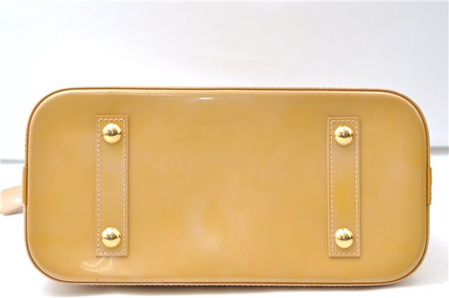 Authentic Louis Vuitton Vernis Alma PM Hand Bag Purse Yellow LV 7216E