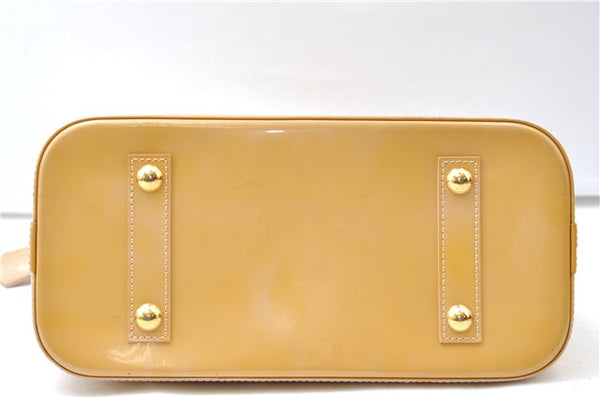 Authentic Louis Vuitton Vernis Alma PM Hand Bag Purse Yellow LV 7216E