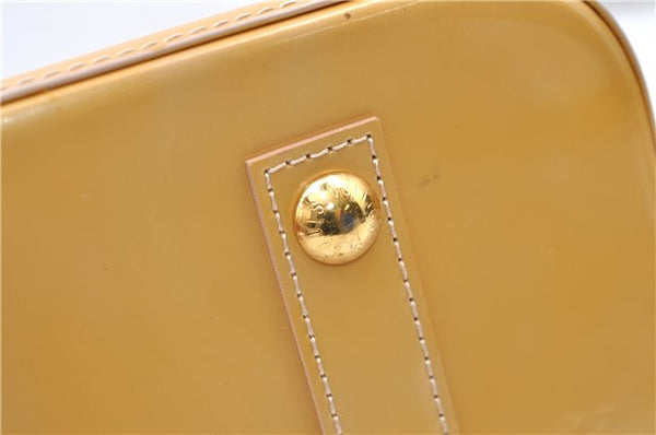 Authentic Louis Vuitton Vernis Alma PM Hand Bag Purse Yellow LV 7216E