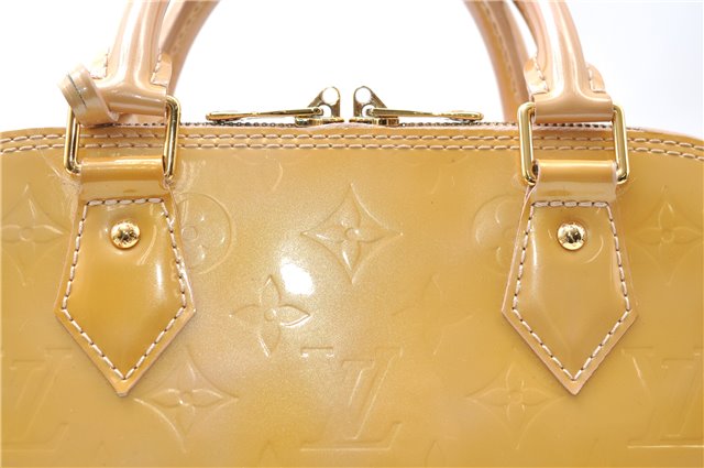 Authentic Louis Vuitton Vernis Alma PM Hand Bag Purse Yellow LV 7216E