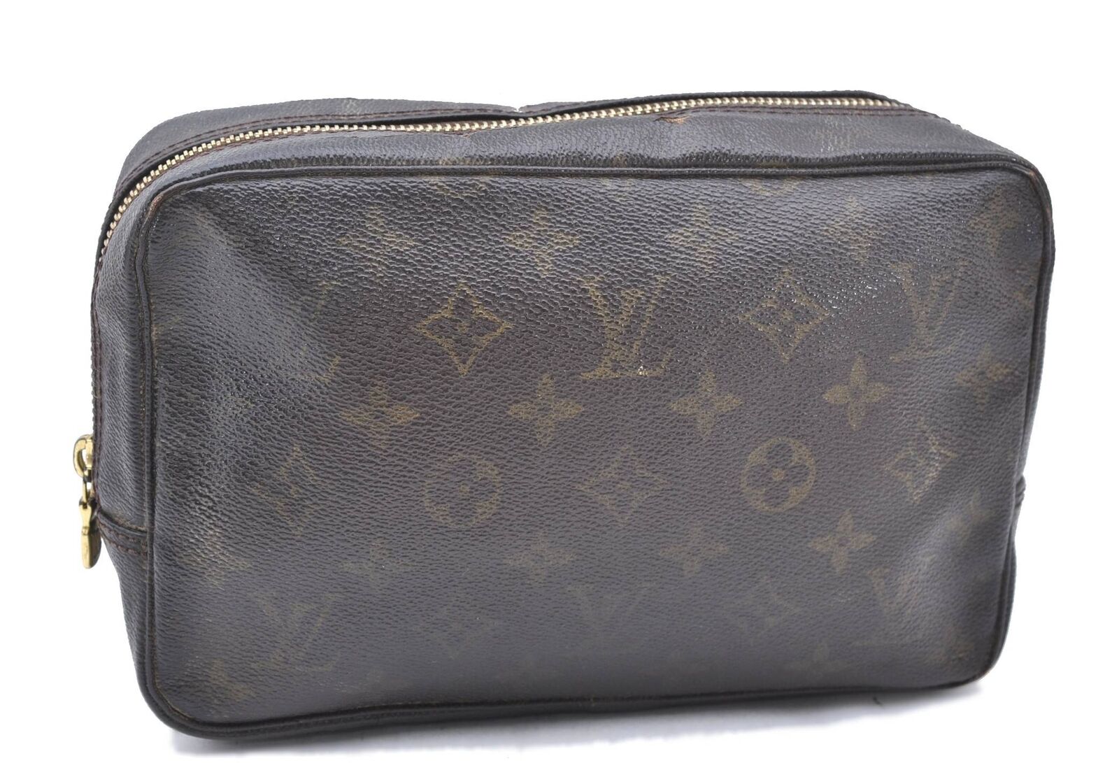Auth LOUIS VUITTON Monogram Trousse Toilette 23 Clutch Hand Bag M47524 LV 7220B