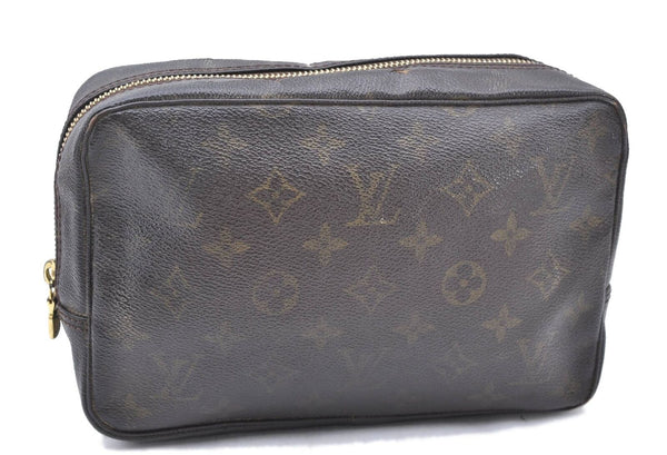 Auth LOUIS VUITTON Monogram Trousse Toilette 23 Clutch Hand Bag M47524 LV 7220B