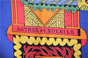 Authentic HERMES Carre 90 Scarf "ASTRES et SOLEILS" Silk Blue Paper Bag 7221E
