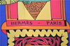 Authentic HERMES Carre 90 Scarf "ASTRES et SOLEILS" Silk Blue Paper Bag 7221E