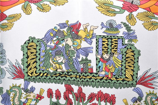 Authentic HERMES Carre 90 Scarf "ASTRES et SOLEILS" Silk Blue Paper Bag 7221E