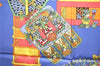 Authentic HERMES Carre 90 Scarf "ASTRES et SOLEILS" Silk Blue Paper Bag 7221E