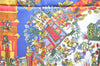 Authentic HERMES Carre 90 Scarf "ASTRES et SOLEILS" Silk Blue Paper Bag 7221E
