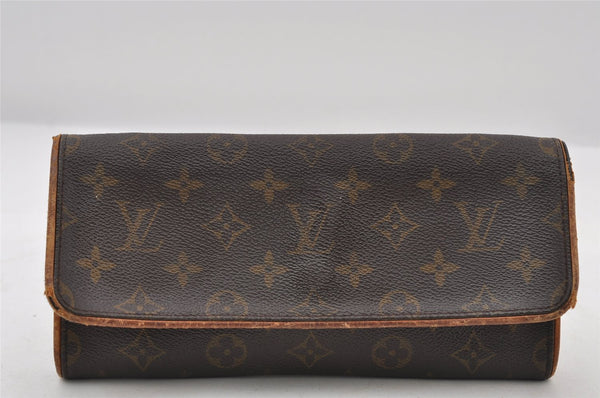 Authentic Louis Vuitton Monogram Pochette Twin GM Shoulder Bag M51852 LV 7221I