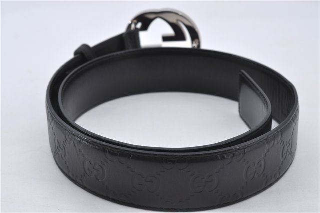 Authentic GUCCI Guccissima Belt GG Leather Size 80cm 31.5