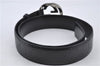 Authentic GUCCI Guccissima Belt GG Leather Size 80cm 31.5" 114876 Black 7222E