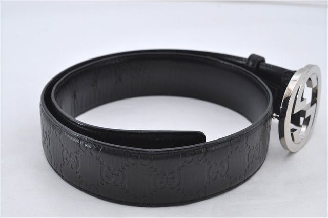 Authentic GUCCI Guccissima Belt GG Leather Size 80cm 31.5