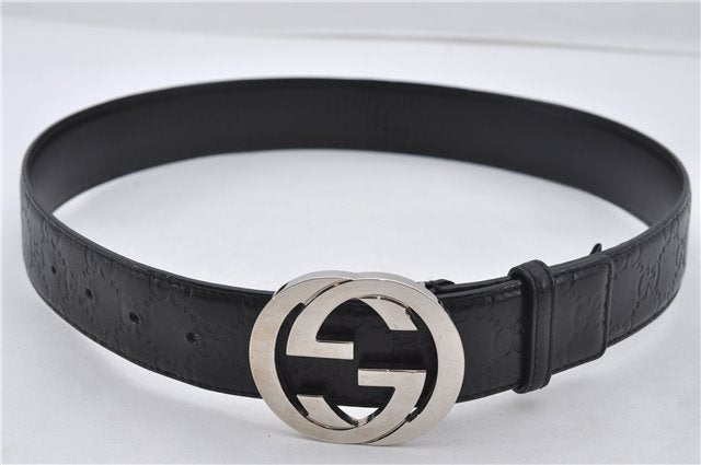 Authentic GUCCI Guccissima Belt GG Leather Size 80cm 31.5