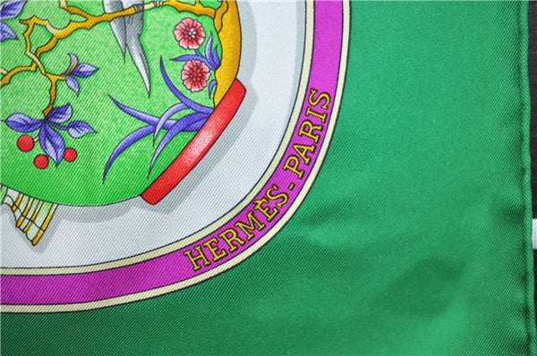Authentic HERMES Carre 90 Scarf "Qu' importe le flacon" Silk Green 7224E