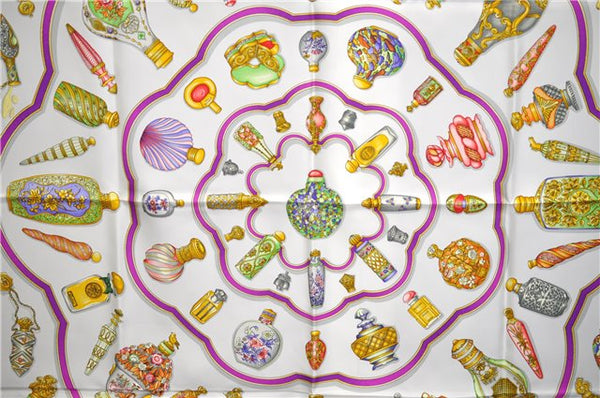 Authentic HERMES Carre 90 Scarf "Qu' importe le flacon" Silk Green 7224E