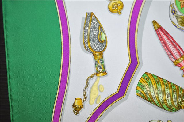 Authentic HERMES Carre 90 Scarf "Qu' importe le flacon" Silk Green 7224E