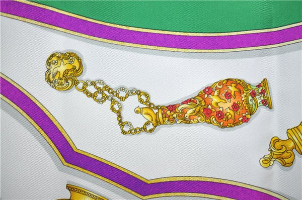 Authentic HERMES Carre 90 Scarf "Qu' importe le flacon" Silk Green 7224E