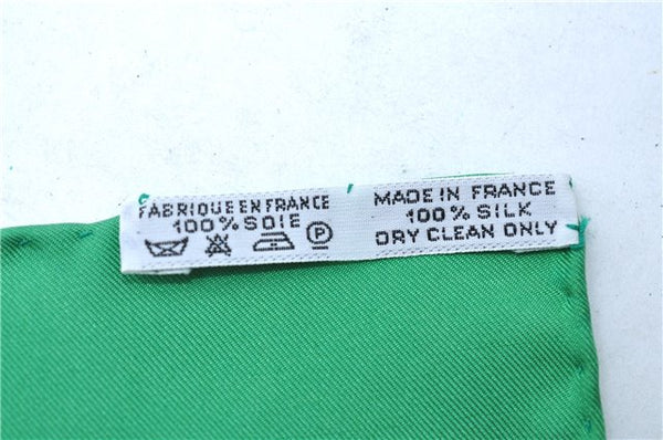 Authentic HERMES Carre 90 Scarf "Qu' importe le flacon" Silk Green 7224E