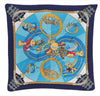 Authentic HERMES Pleats Scarf "circus" Silk Navy 7225E