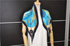 Authentic HERMES Pleats Scarf "circus" Silk Navy 7225E