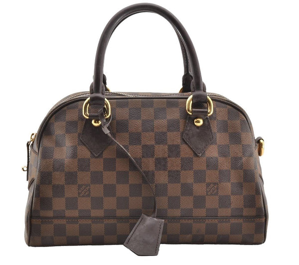 Authentic Louis Vuitton Damier Duomo Hand Boston Bag Purse N60008 LV 7225I