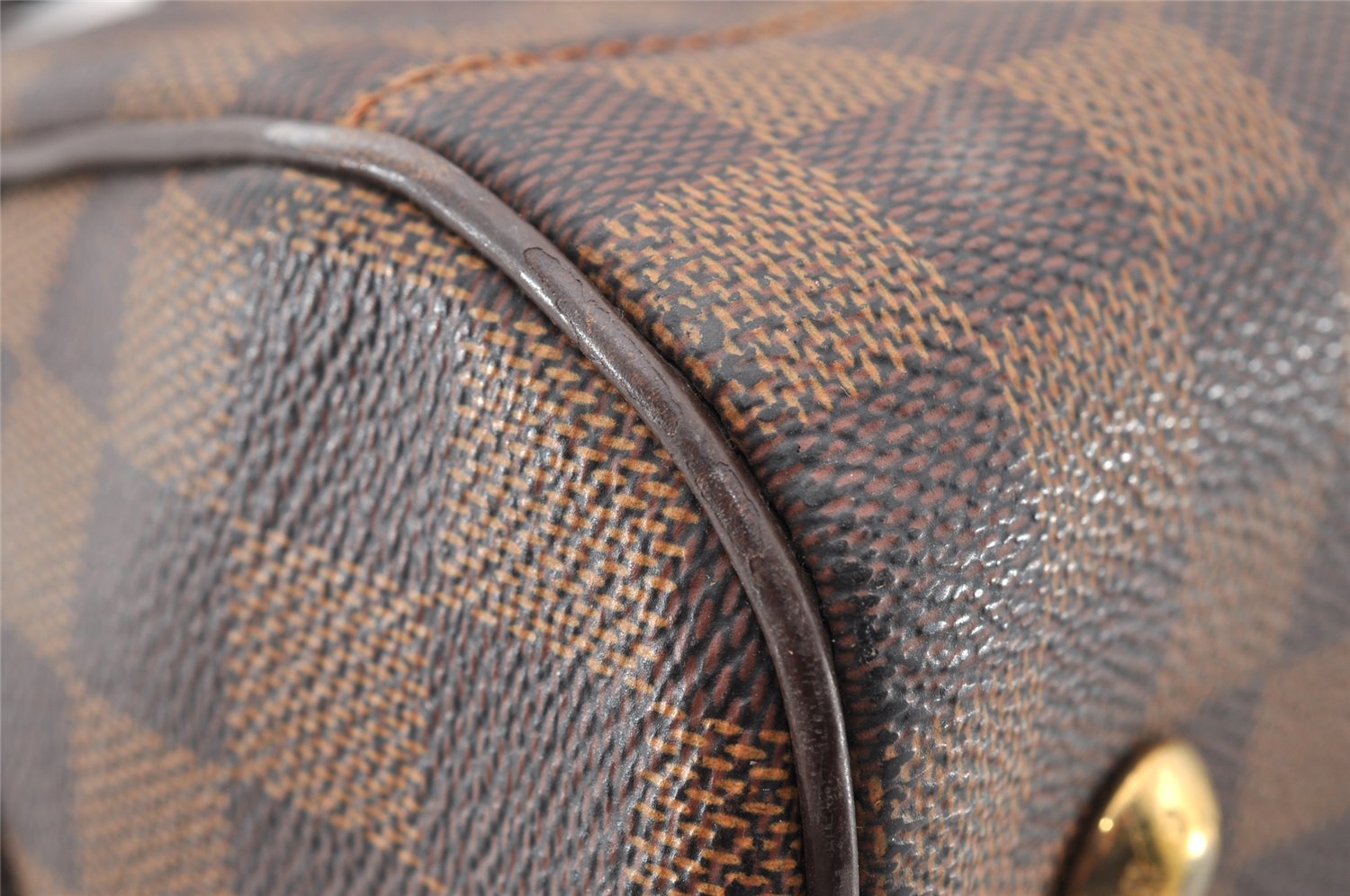 Authentic Louis Vuitton Damier Duomo Hand Boston Bag Purse N60008 LV 7225I