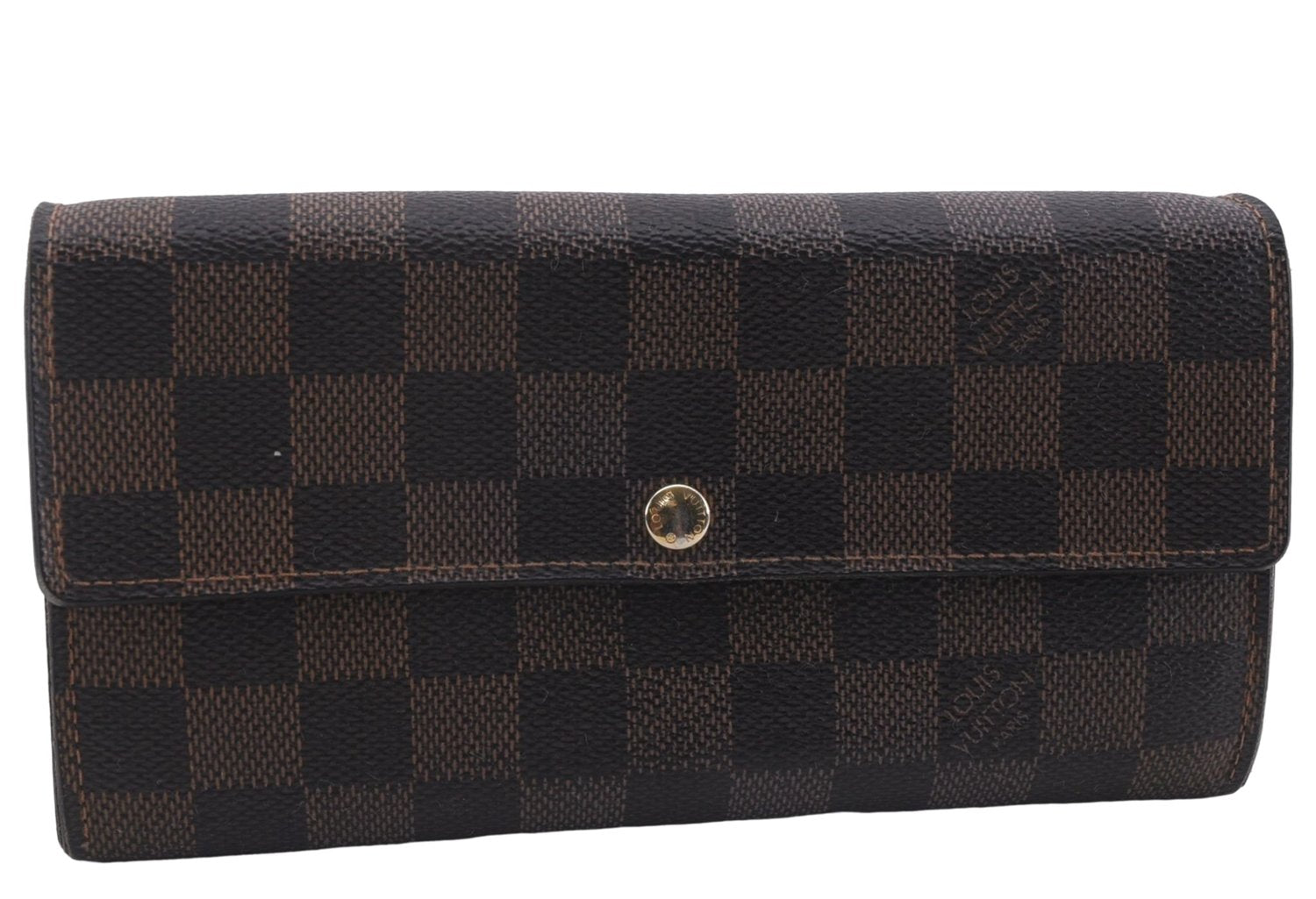 Authentic Louis Vuitton Damier Portefeuille Sarah Purse Wallet N61734 LV 7226D