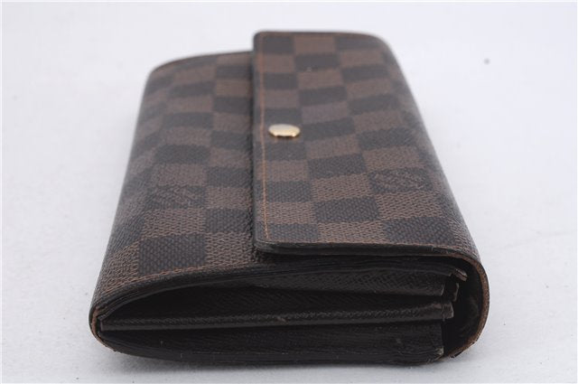 Authentic Louis Vuitton Damier Portefeuille Sarah Purse Wallet N61734 LV 7226D